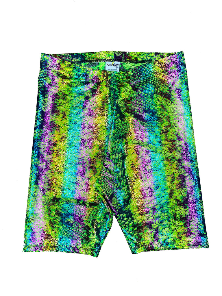 Green Snake Hologram Bike Short