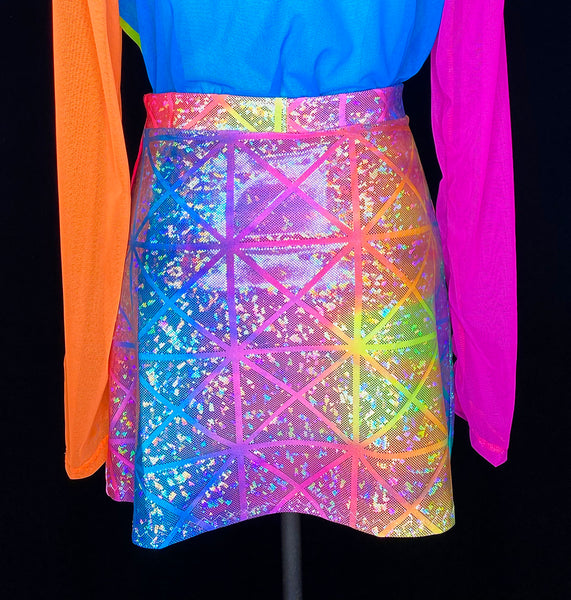 Rainbow Disco Cowboy Fringe Skirt