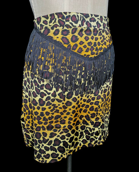Leopard Cowboy Fringe Skirt