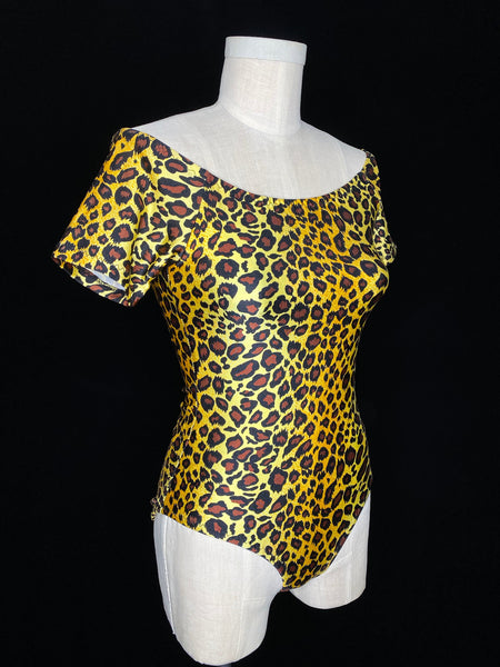 Off Shoulder Leopard Bodysuit (Medium)