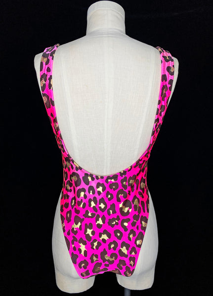 Pink Leopard High Cut Bodysuit