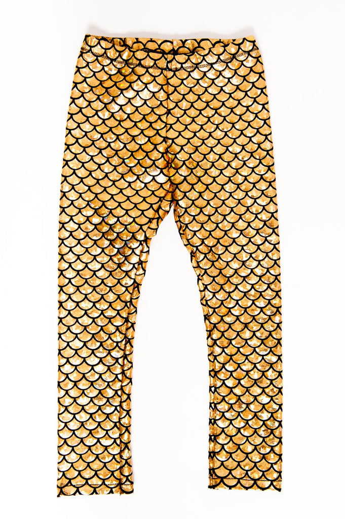 Gold Mermaid Kids Leggings