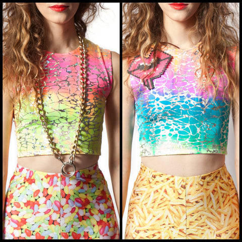 Tequila Sunrise Reversible Crop Top