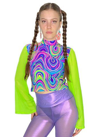 Psychedelic Bell Sleeve Top