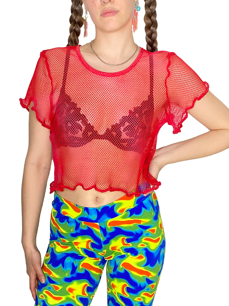 Red Fishnet Top MessQueen New York Red Fishnet Top MessQueen New York