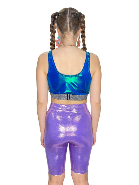 Purple Sparkle Bike Shorts