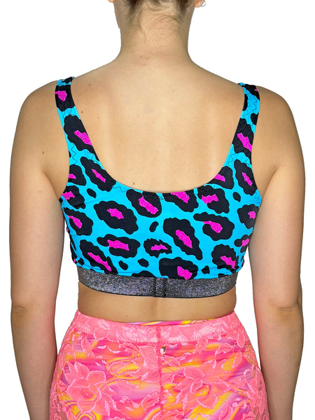 Blue Leopard Sporty Bra