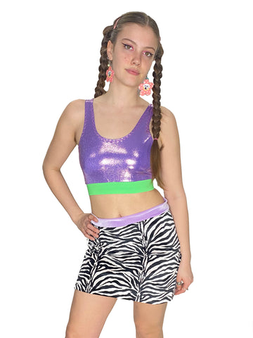 Velvet Zebra Mini Skirt