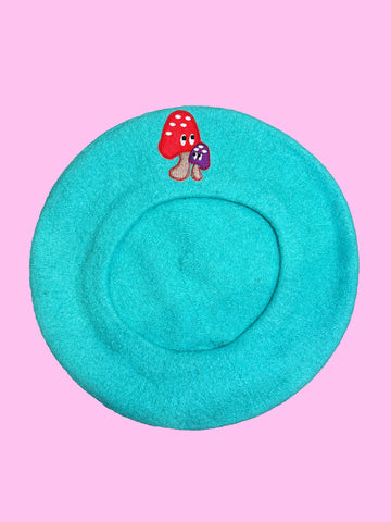 Aqua Mushroom Beret