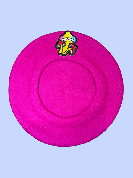 Fuchsia Mushroom Berets