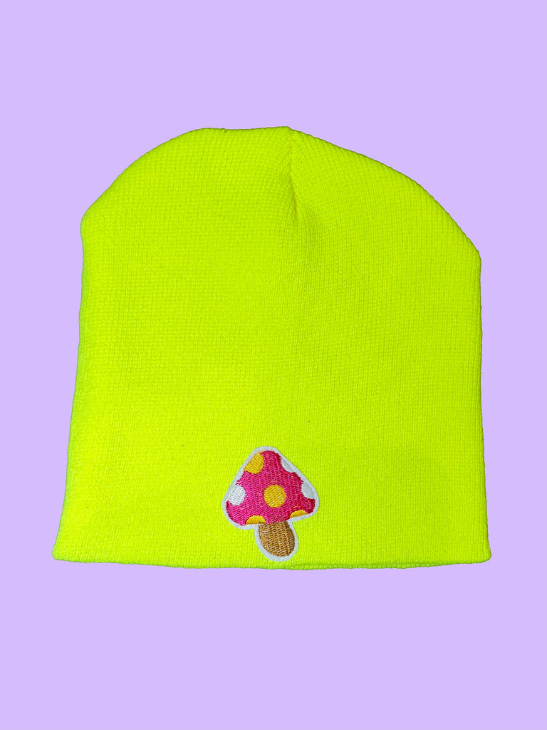 Pink Mushroom Short Beanie