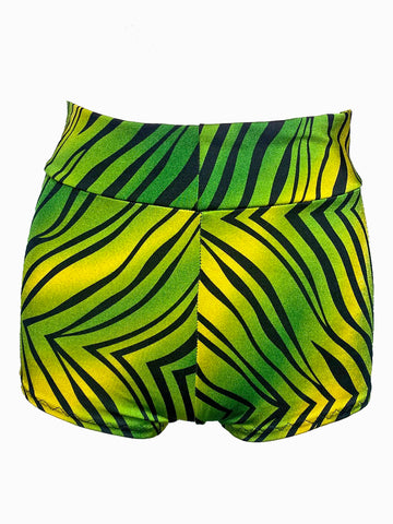 Green Zebra Booty Shorts
