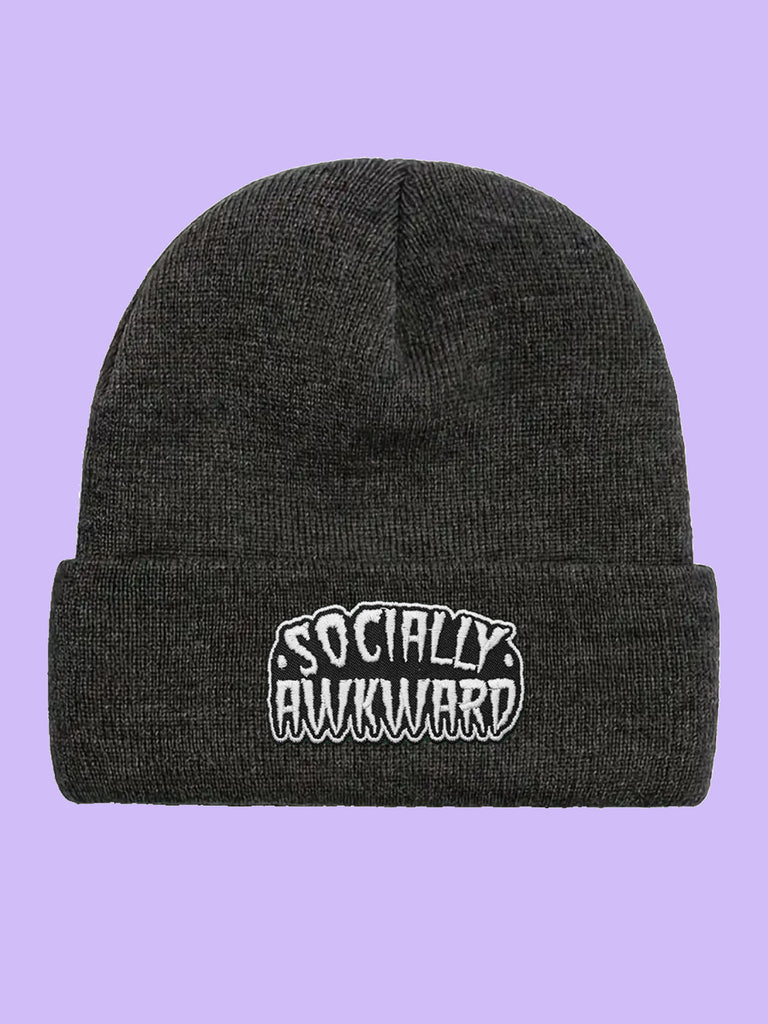 Socially Awkward Grey Beanie