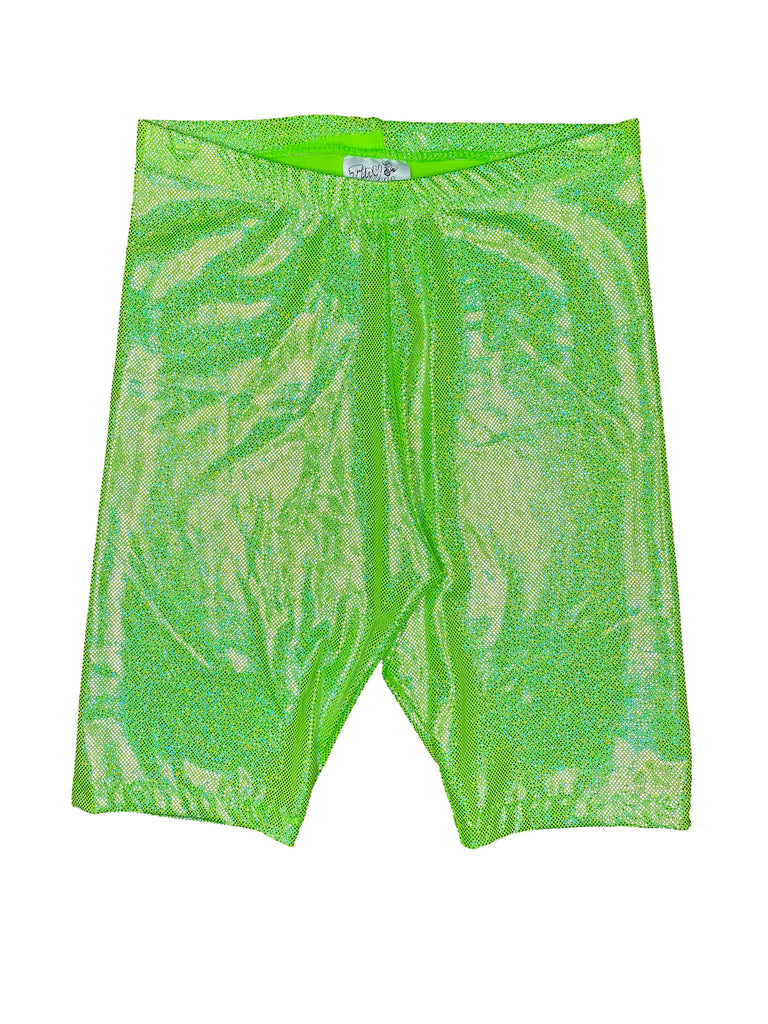 Green Hologram Bike Shorts