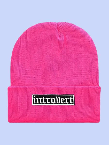 Introvert Beanie (Pink or Gray!)