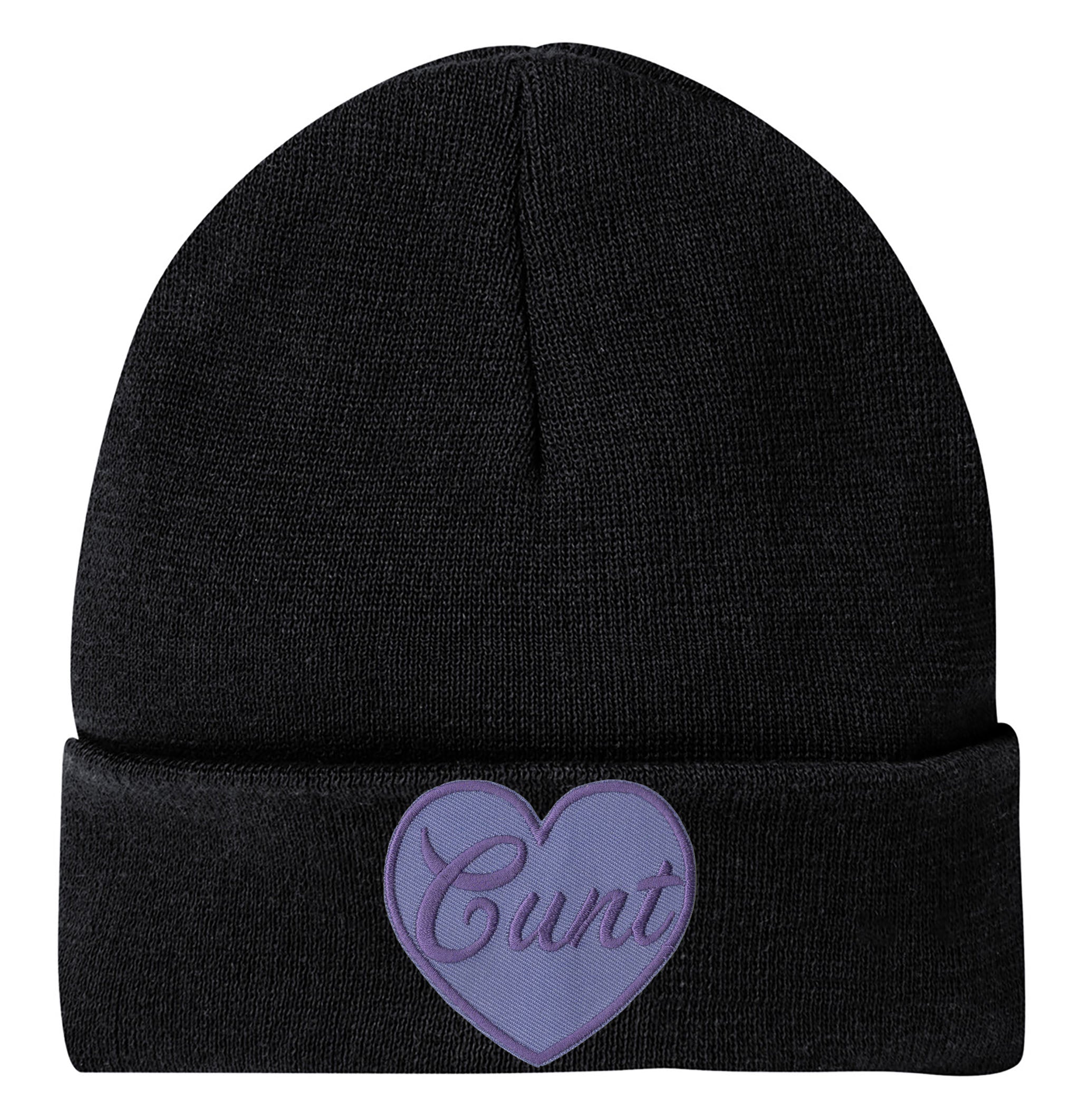 【BLACKPURPLE】24FW★ Heart-chu Crystal Beanie Purple Heart Cunt Beanie – MessQueen New York