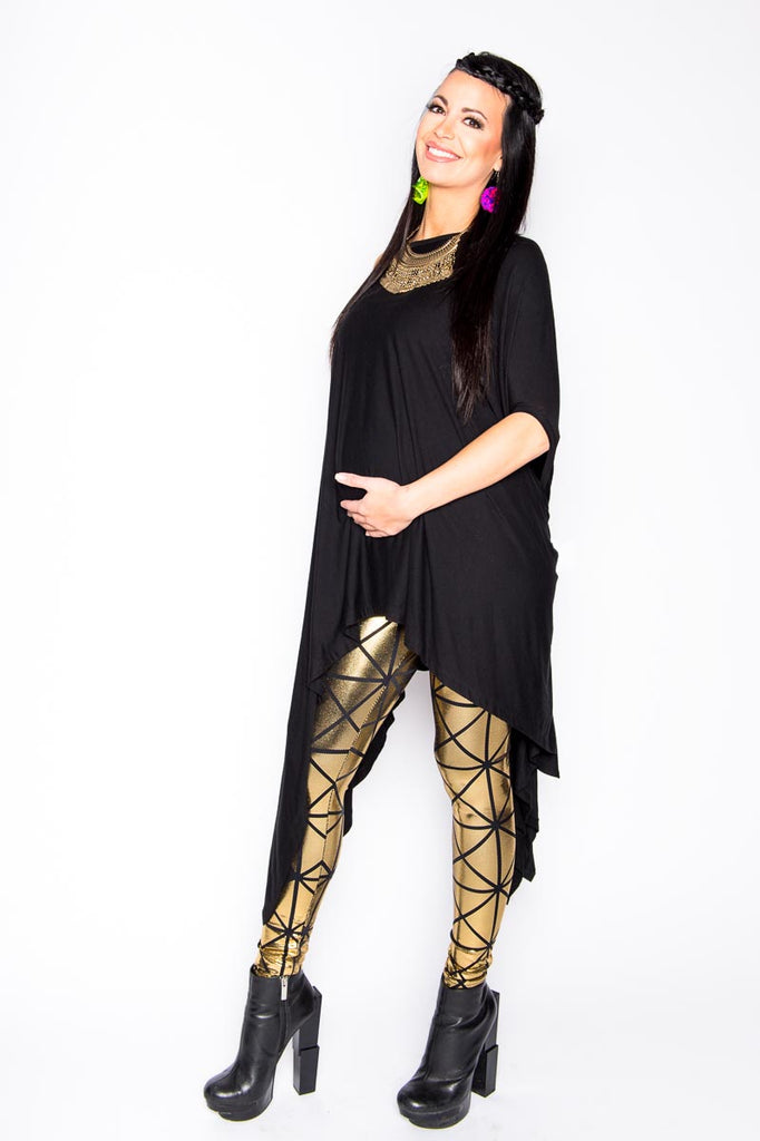 Maternity Gold Disco Leggings (Small & Medium) – MessQueen New York