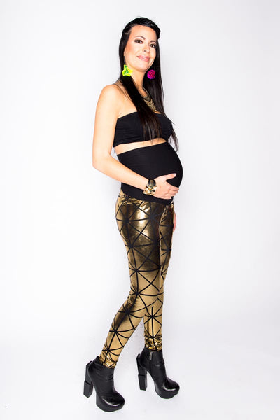 Maternity Gold Disco Leggings (Small & Medium)