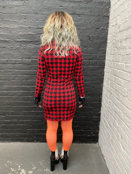 Red Houndstooth Dress (Small)