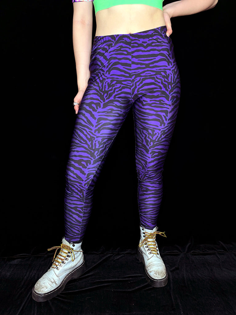 Purple Tiger Leggings (XS/Teen 12 & Large) – MessQueen New York