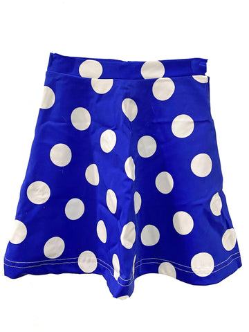 Blue Polka Dot Skater Skirt (Small + Med)