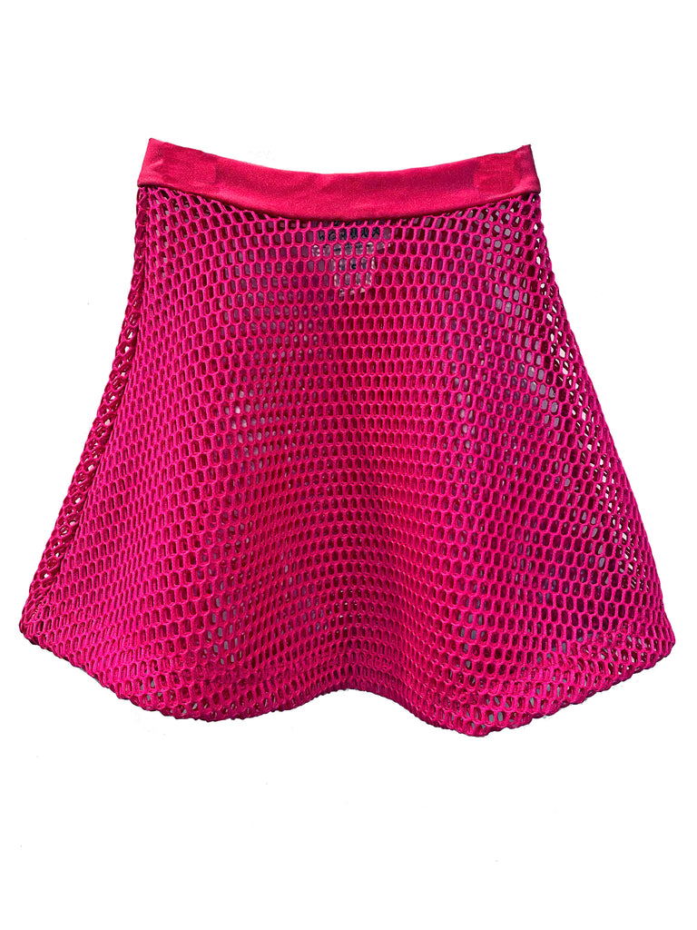 Pink Mesh Skater Skirt (Small)