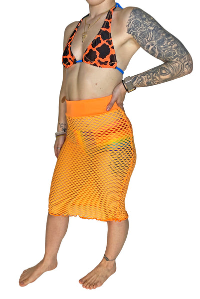 Orange Cow Bikini Top (Medium)