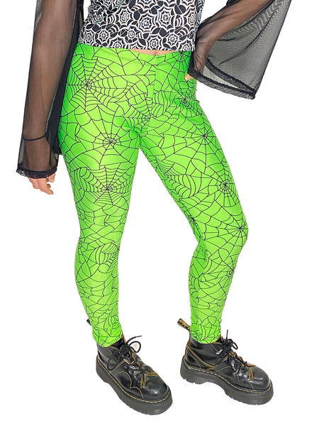 Neon Spiderweb Leggings (Medium)