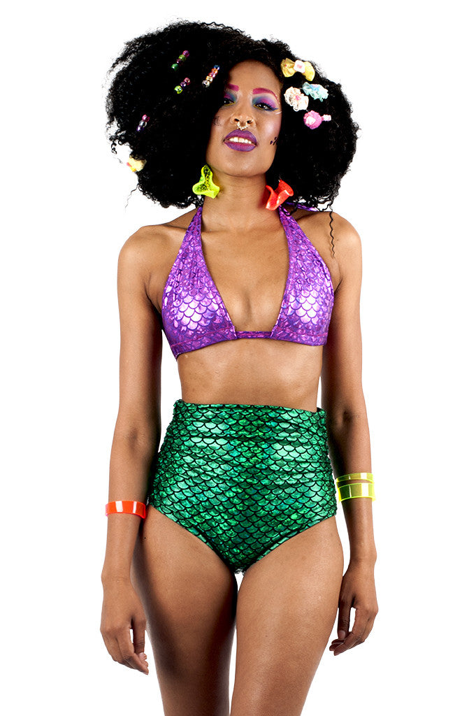 Green Mermaid High Waist Swim Bottom – MessQueen New York