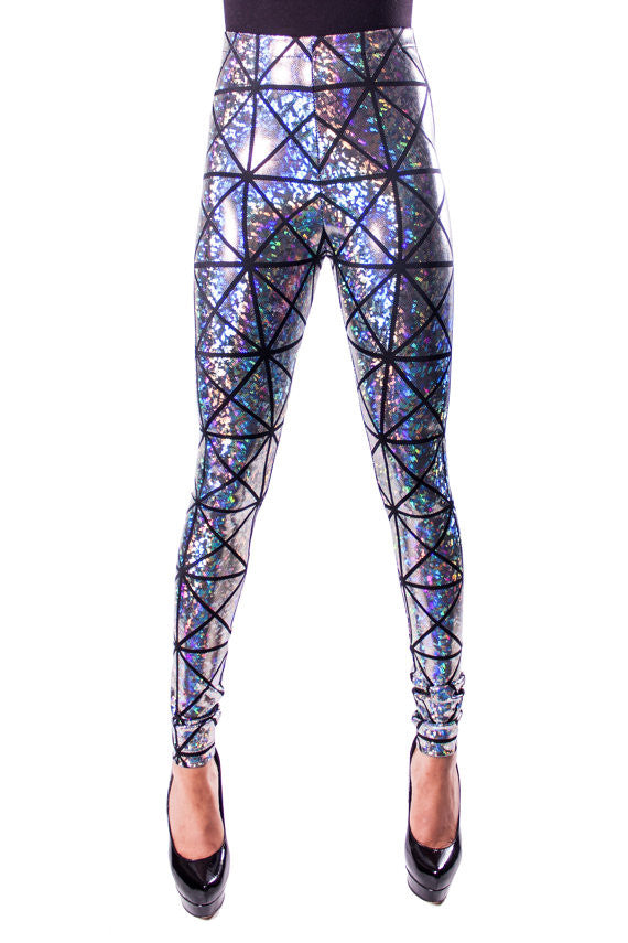 Flared sequined leggings - Silver-coloured/Sequins - Kids | H&M IN
