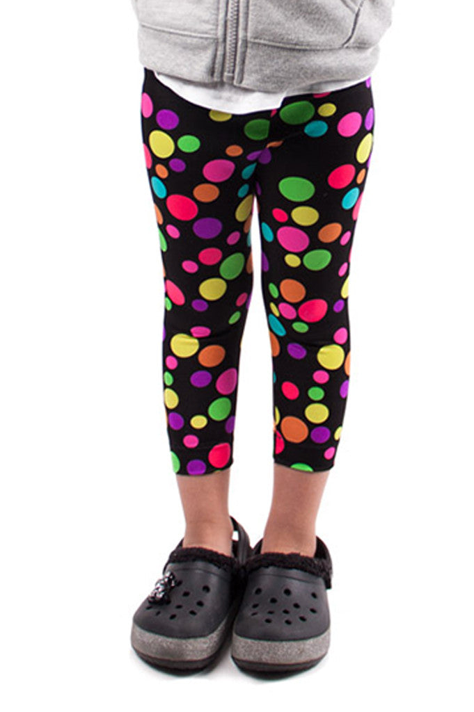 Polka Dotted Leggings - Colored Halloween Polka Dots Polyester