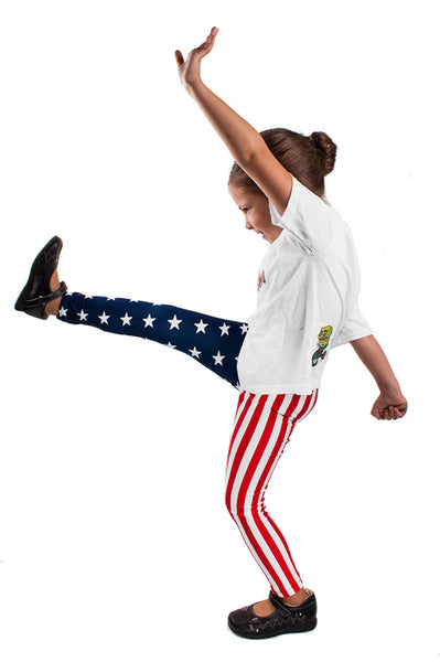 American Flag Kids Leggings