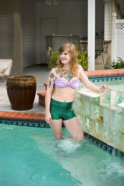 Green Mermaid Booty Shorts
