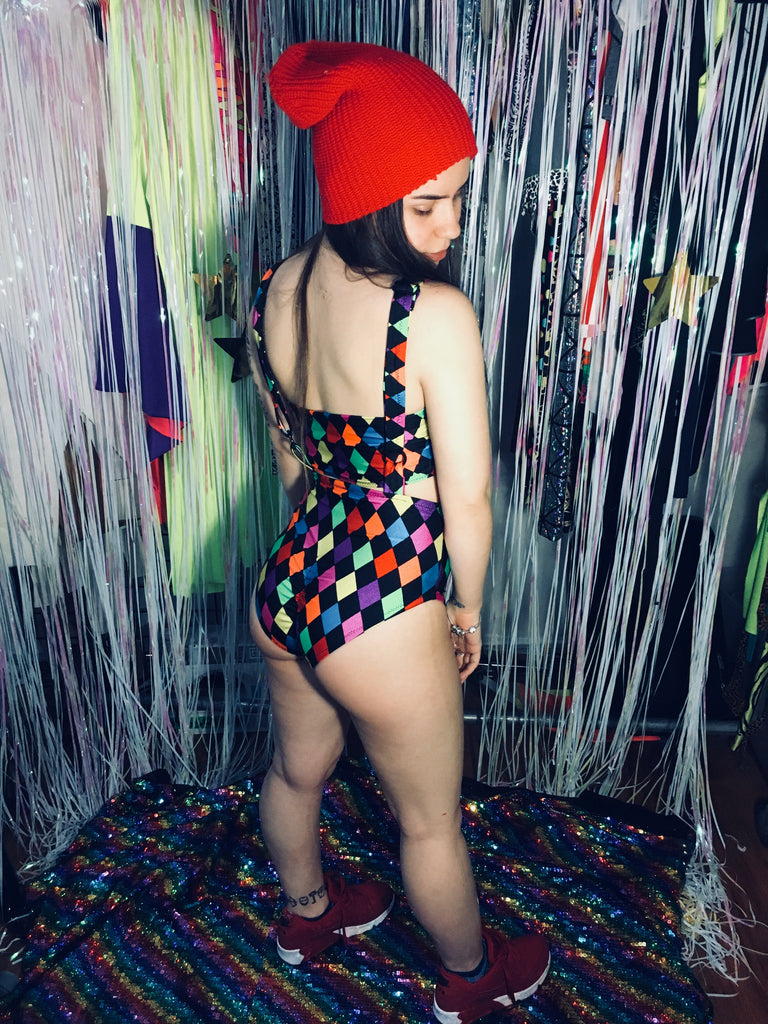 Rainbow Jester Suspender Swim Brief – MessQueen New York
